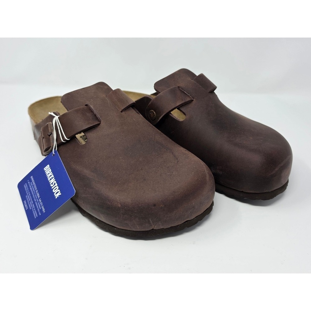 Birkenstock Boston Habana Oiled Leather Clogs**NARROW** Mens 13 860133 Brown NEW